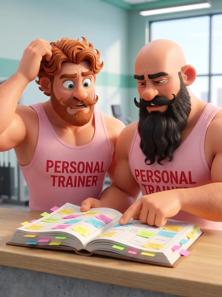 Timur and Nika puzzle over a paper logbook full of sticky notes